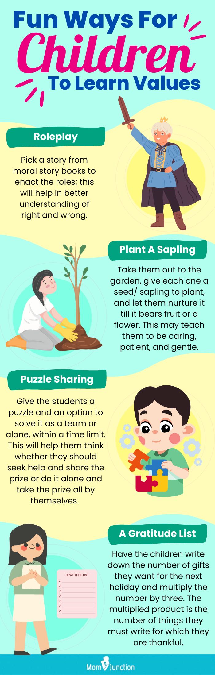 fun ways for children to learn values (infographic)