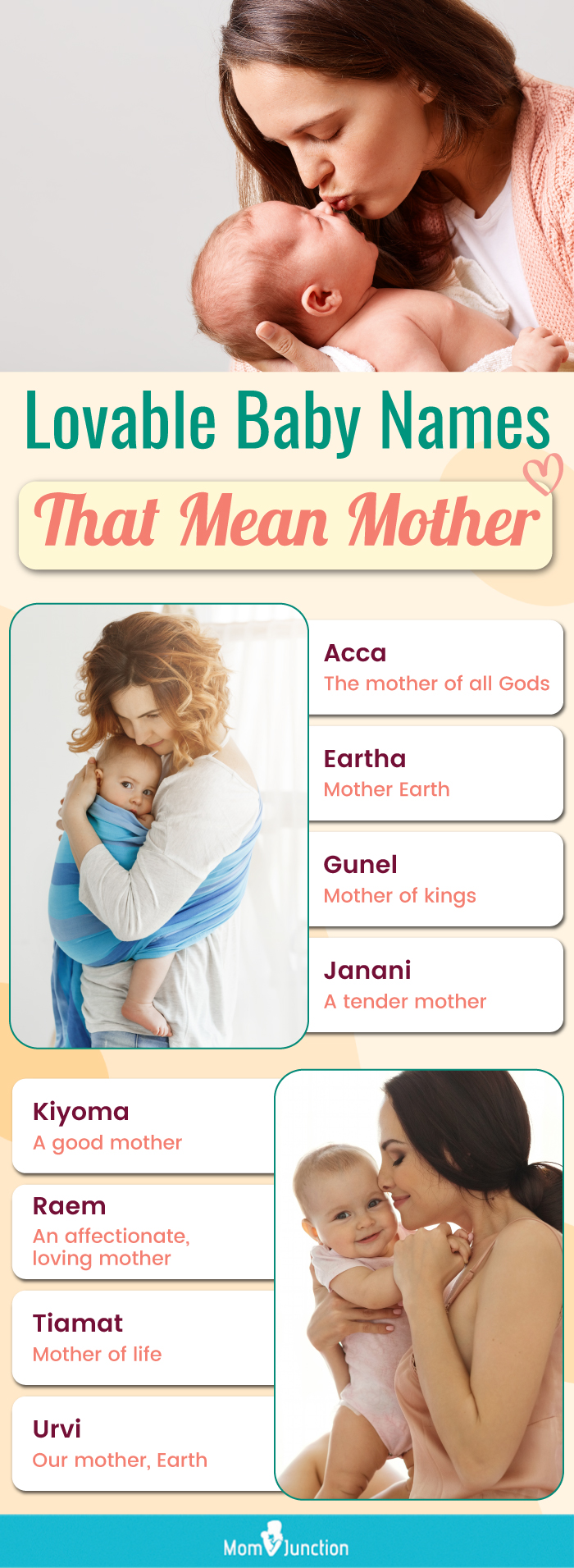 lovable baby names that mean mother (infographic)