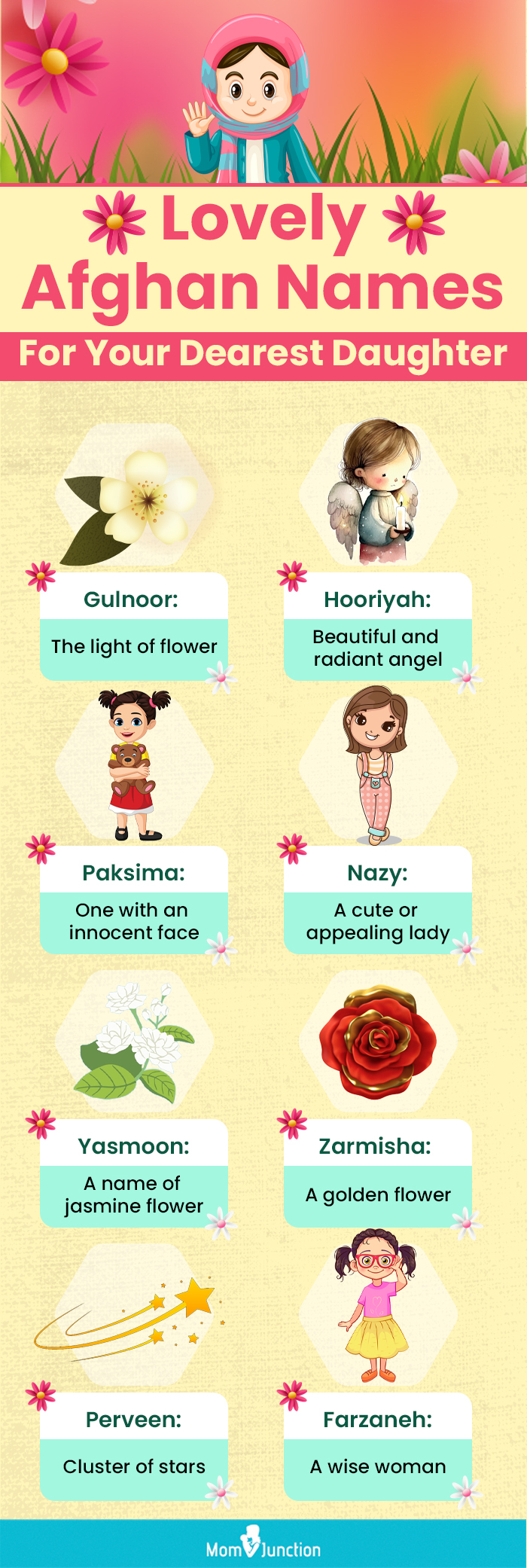lovely afghan names for your dearest daughter (infographic)