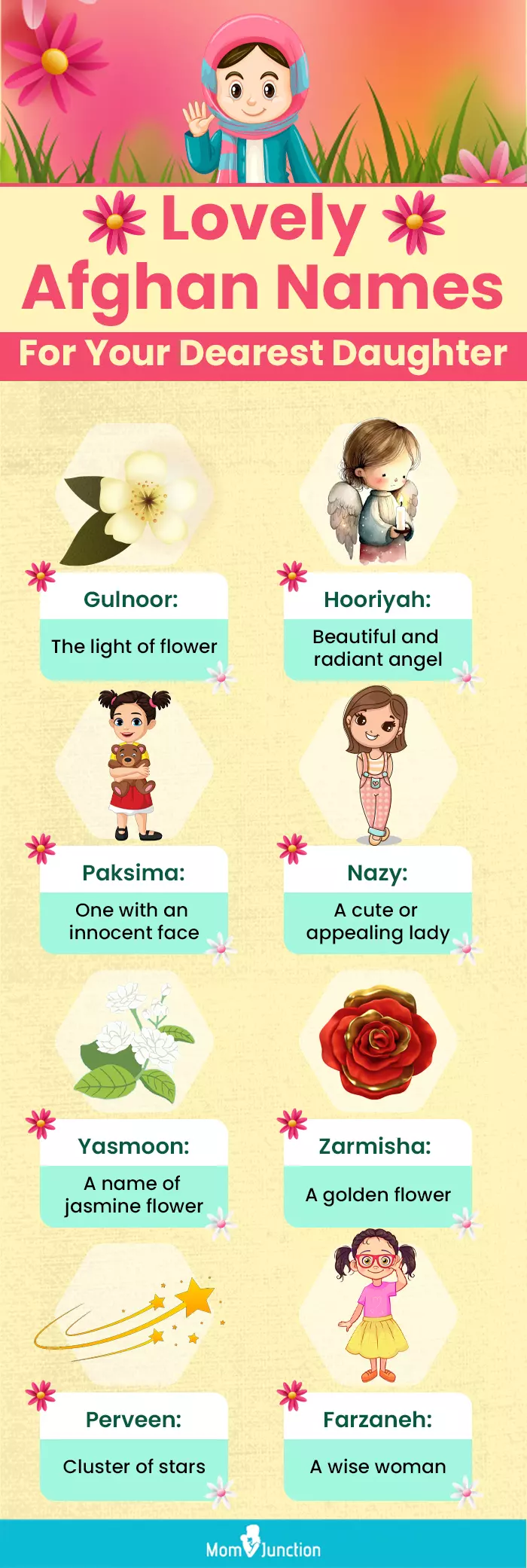 lovely afghan names for your dearest daughter (infographic)