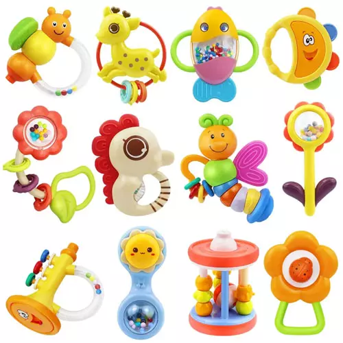 Moontoy 12Pcs Baby Teethers Rattles Set