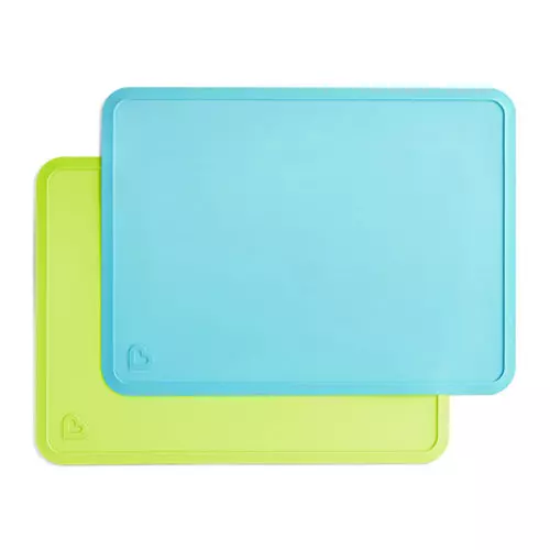 Silicone Placemat with Food Catching Pockets for Baby & Kid, Food Grade Silicone Non-Slip Toddler Food Place Mats with Raised Edges for Dining Table