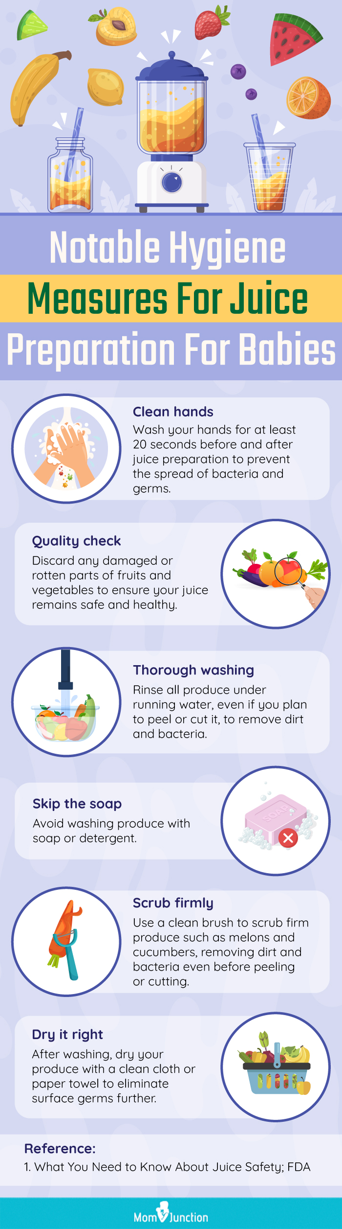 notable hygiene measures for juice preparation for babies (infographic)