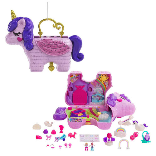 Polly Pocket Unicorn Party 2-In-1 Travel Toy Playset