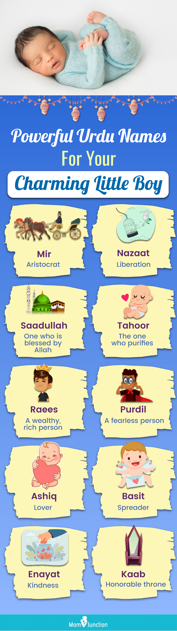 powerful urdu names for your charming little boy (infographic)