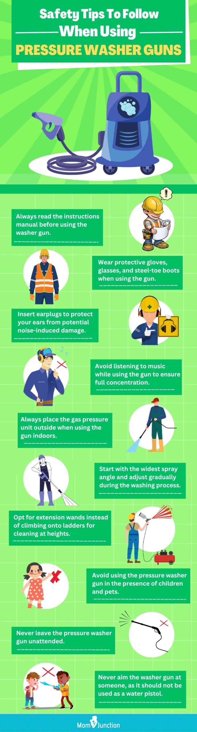 Safety Tips To Follow When Using Pressure Washer Guns (infographic)