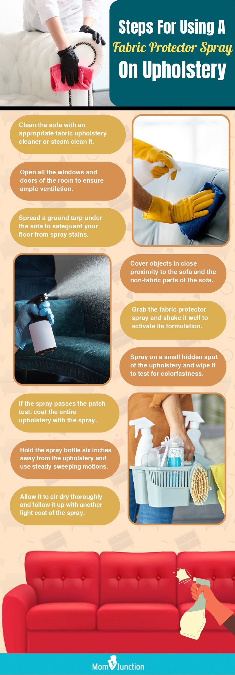 Steps For Using A Fabric Protector Spray On Upholstery (infographic)