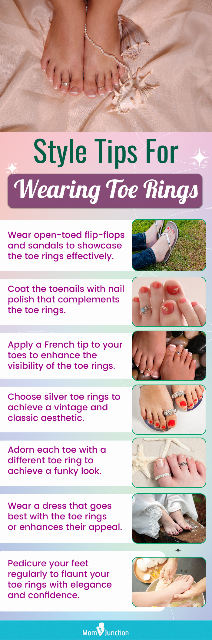 Style Tips For Wearing Toe Rings (infographic)