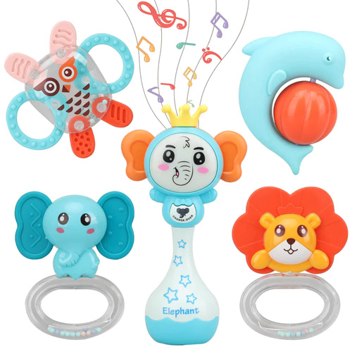 TOY Life 5PCS Baby Rattle Teether Rattles Toys