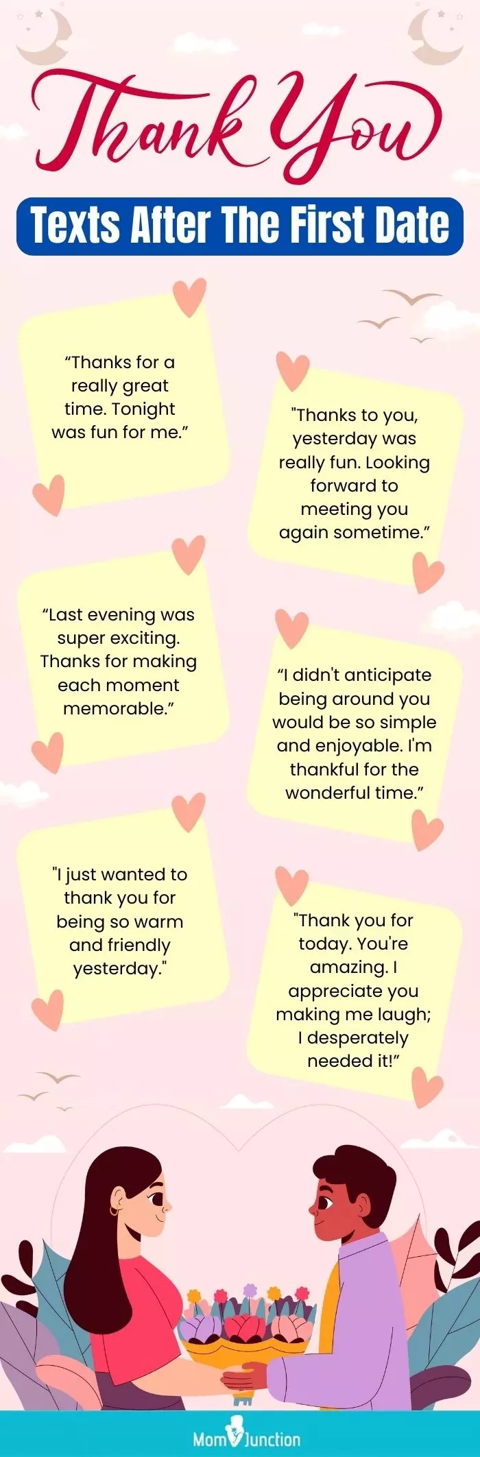 thank you texts after the first date (infographic)