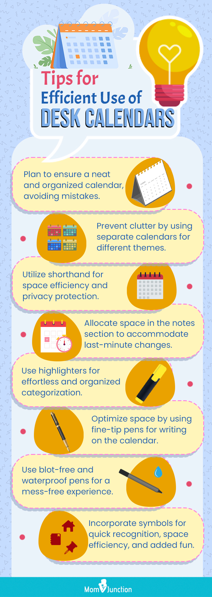 Tips For Efficient Use Of Desk Calendars (infographic)