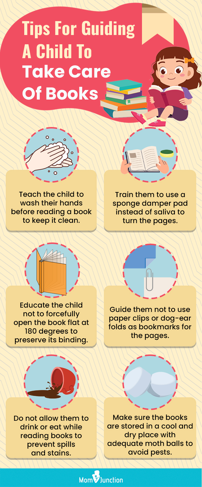 Tips For Guiding A Child To Take Care Of Books (infographic)