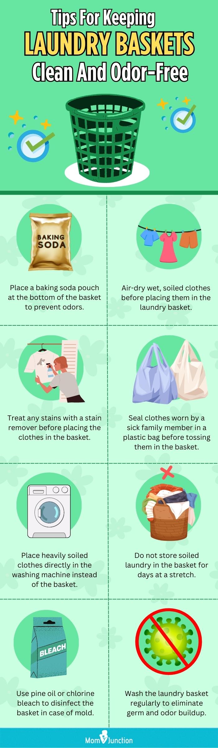 Tips For Keeping Laundry Baskets Clean And Odor-Free (infographic)