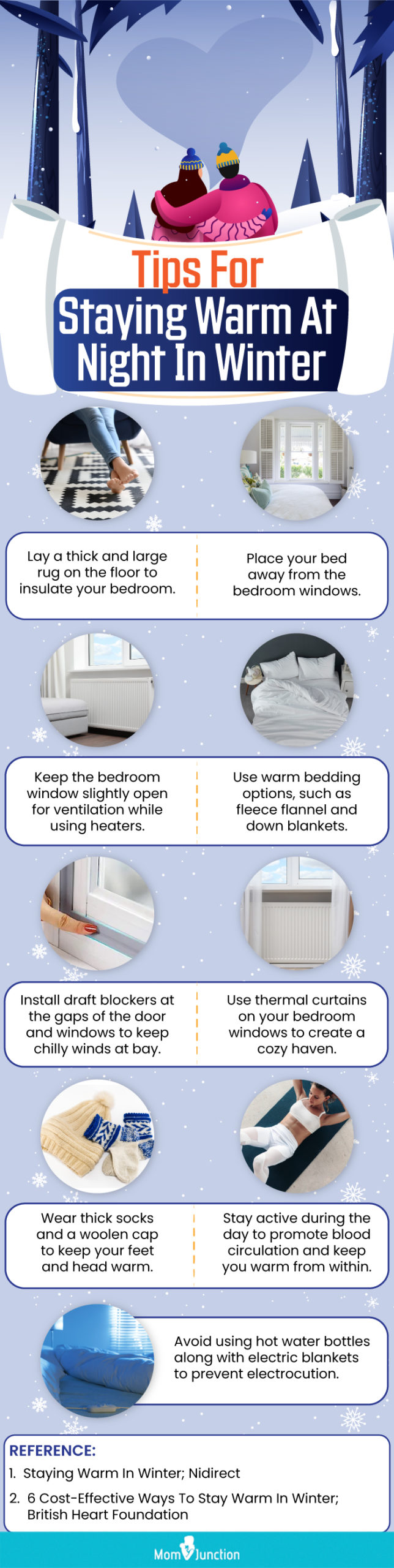 Tips For Staying Warm At Night In Winter (infographic)