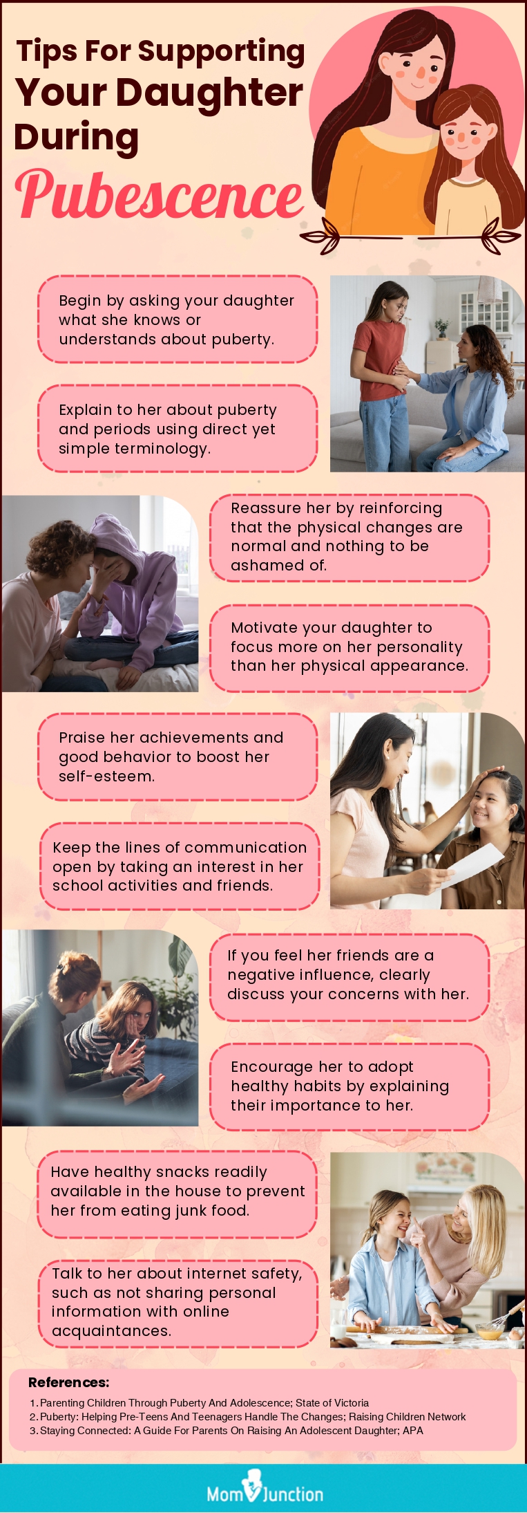 Tips For Supporting Your Daughter During Pubescence (infographic)
