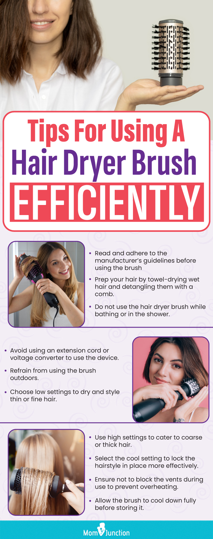 Tips For Using A Hair Dryer Brush Efficiently (infographic)