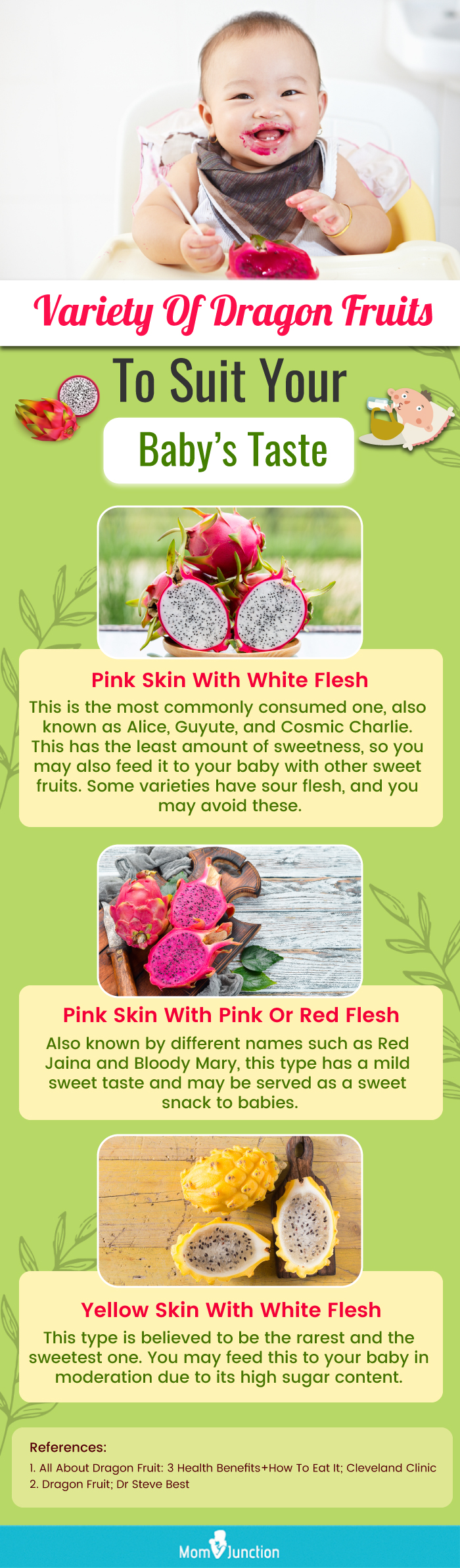 variety of dragon fruits to suit your babys taste (infographic)
