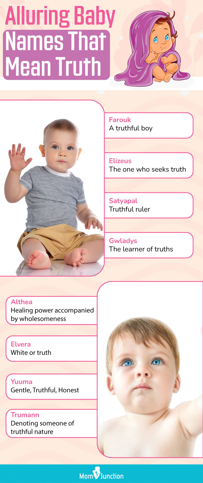 alluring baby names that mean truth (infographic)