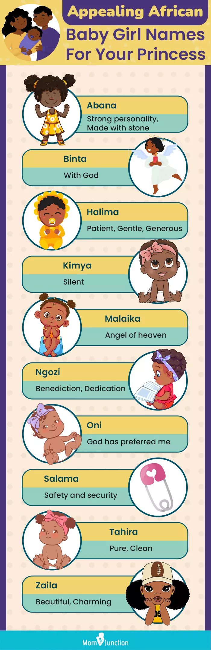 appealing african baby girl names for your princess (infographic)