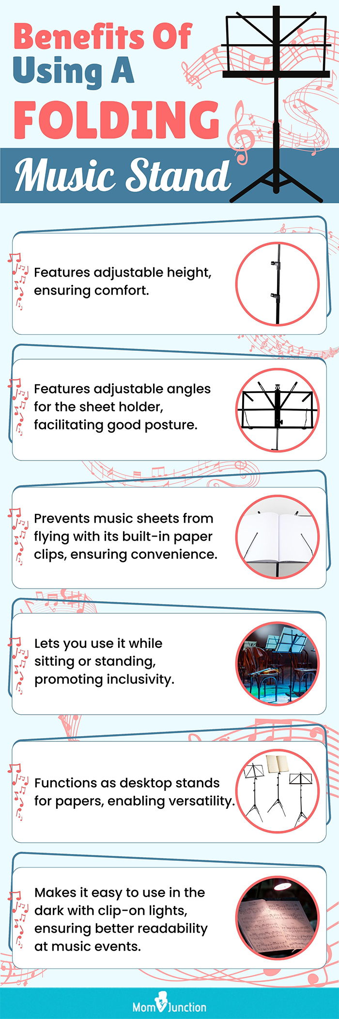 Benefits Of Using A Folding Music Stand (infographic)
