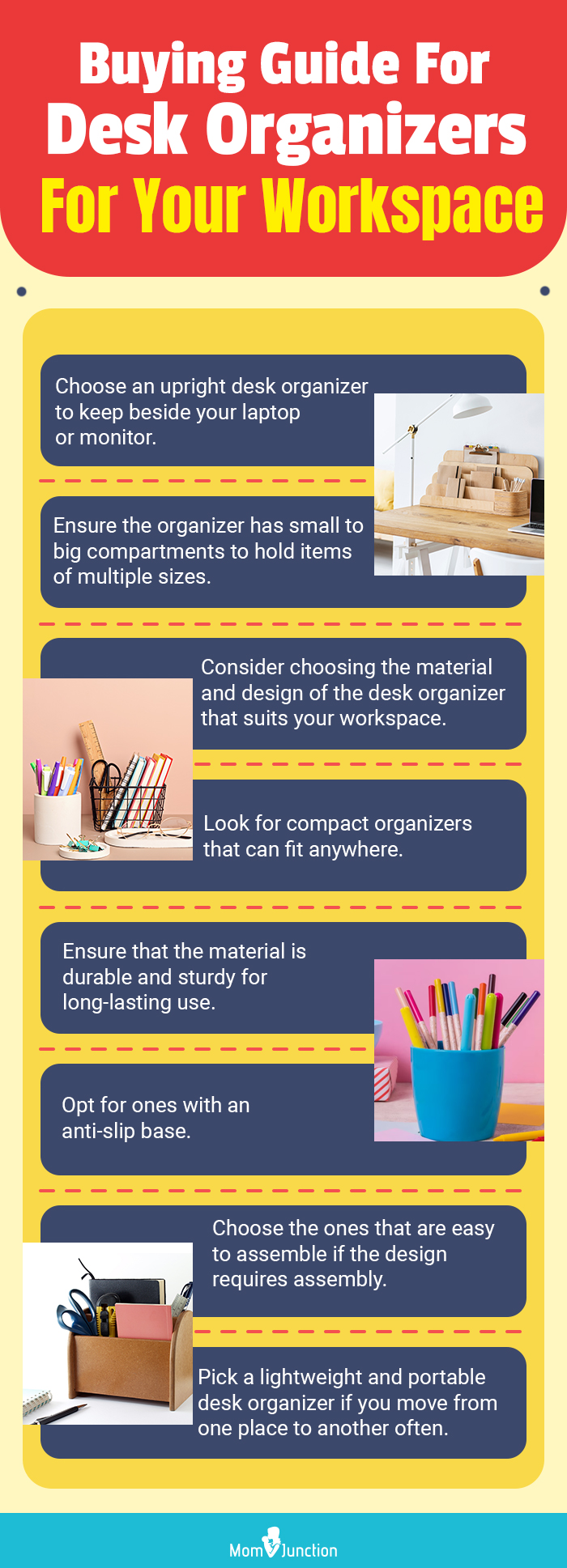 Buying Guide For Desk Organizers For Your Workspace (infographic)