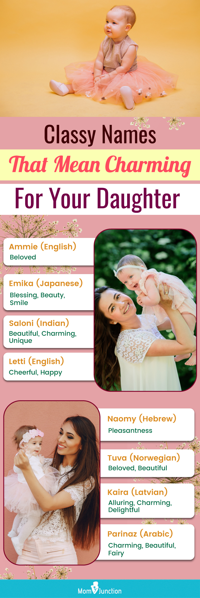 classy names that mean charming for your daughter (infographic)