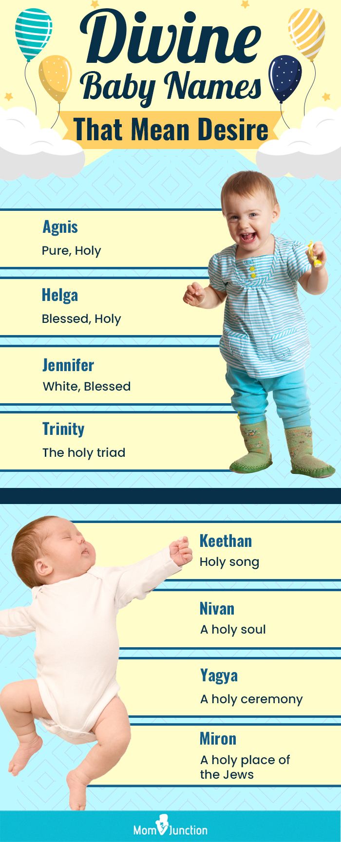 divine baby names that mean holy (infographic)
