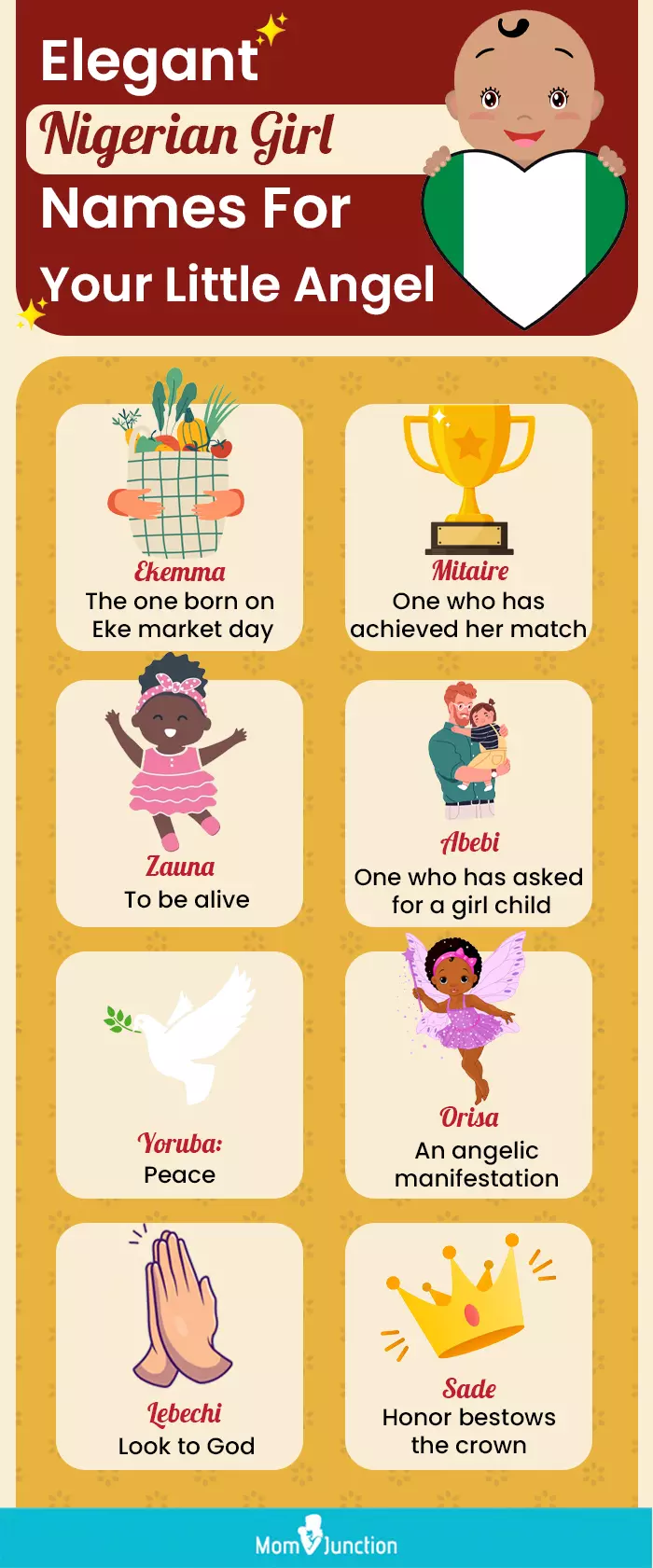 elegant nigerian girl names for your little angel (infographic)