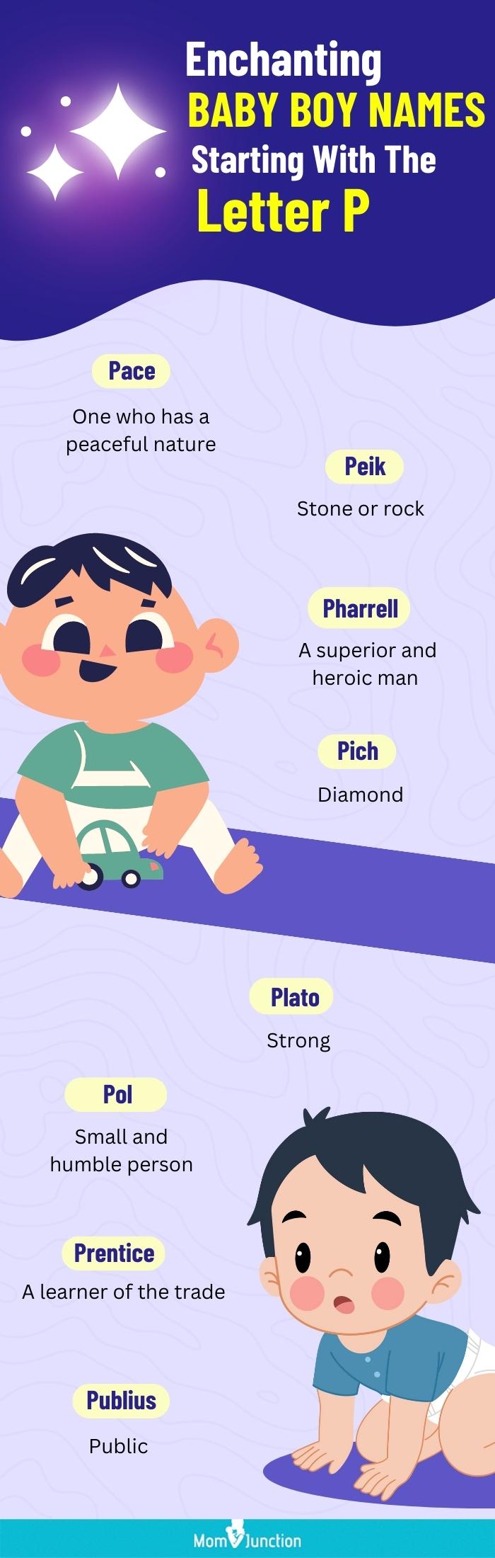 enchanting baby boy names starting with the letter p (infographic)