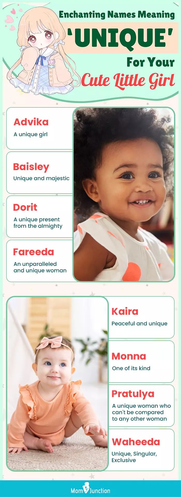 enchanting names meaning unique for your cute little girl (infographic)