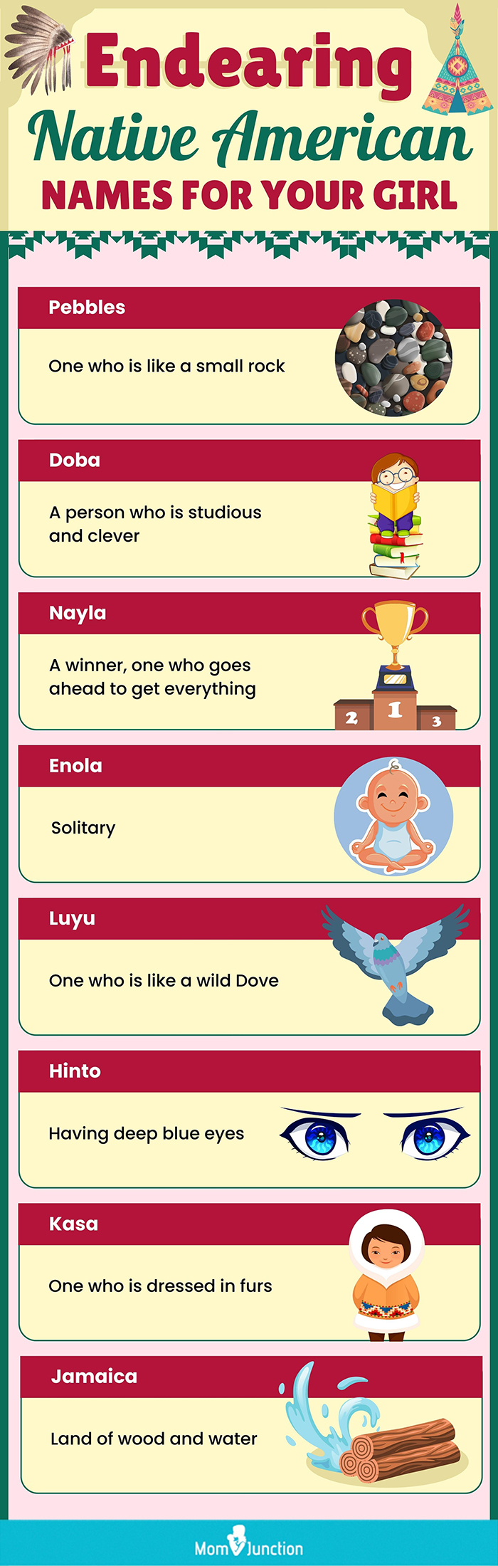 endearing native american names for your girl (infographic)