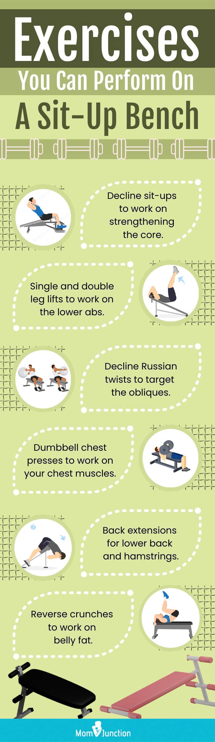 Exercises You Can Perform On A Sit Up Bench (infographic)