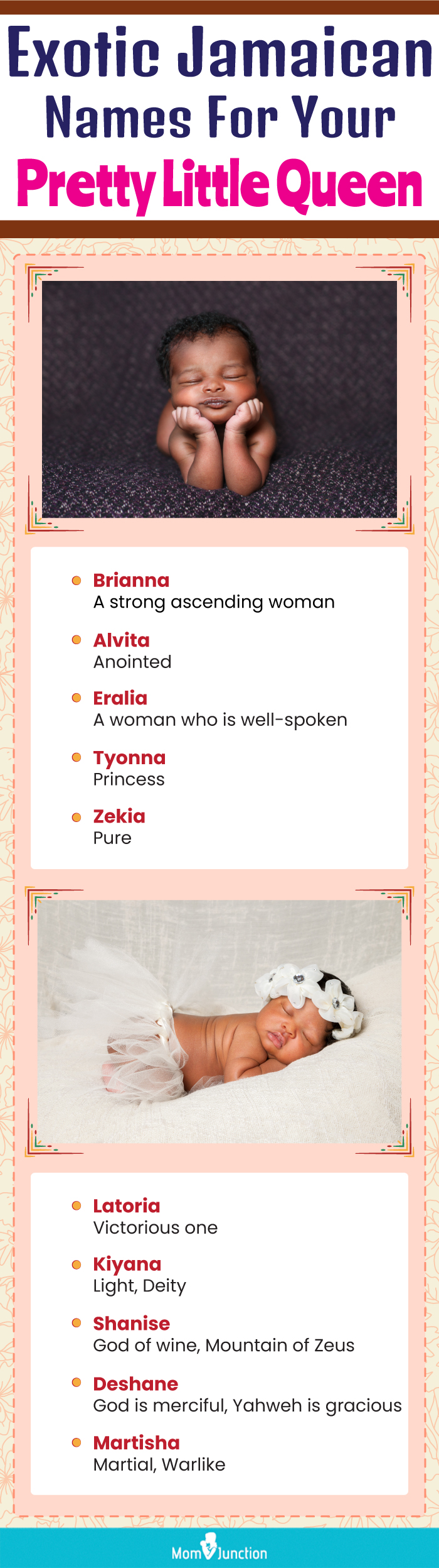 exotic jamaican names for your pretty little queen (infographic)