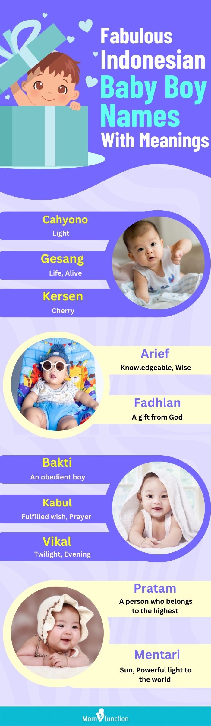 fabulous indonesian baby boy names with meanings (infographic)