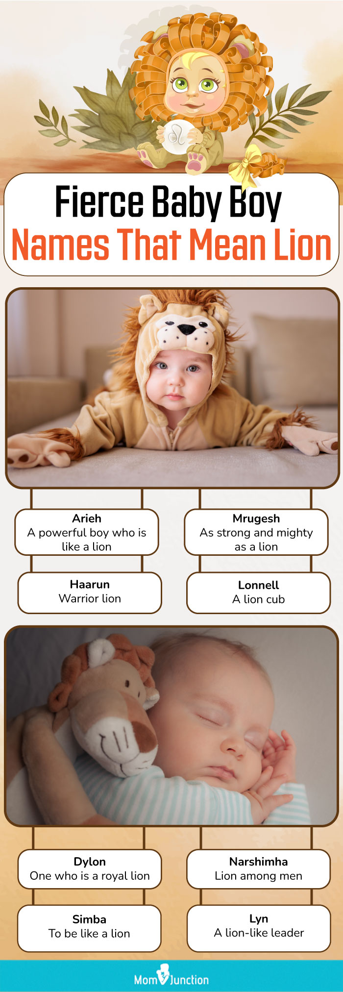 fierce baby boy names that mean lion (infographic)