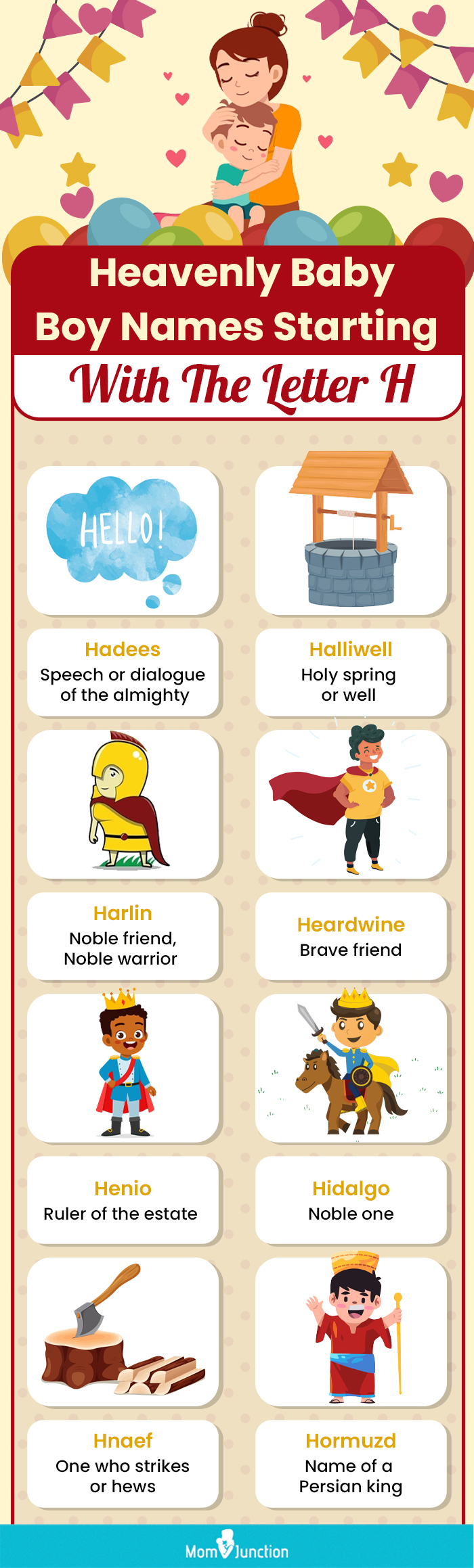 heavenly baby boy names starting with the letter h (infographic)