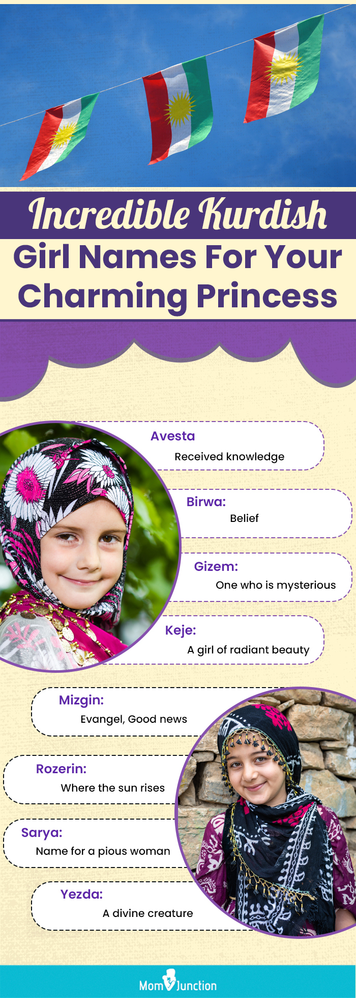 incredible kurdish girl names for your charming princess (infographic)