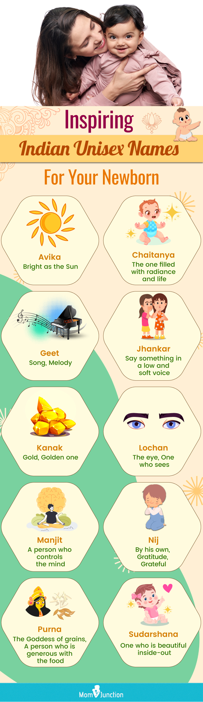 inspiring indian unisex names for your newborn (infographic)