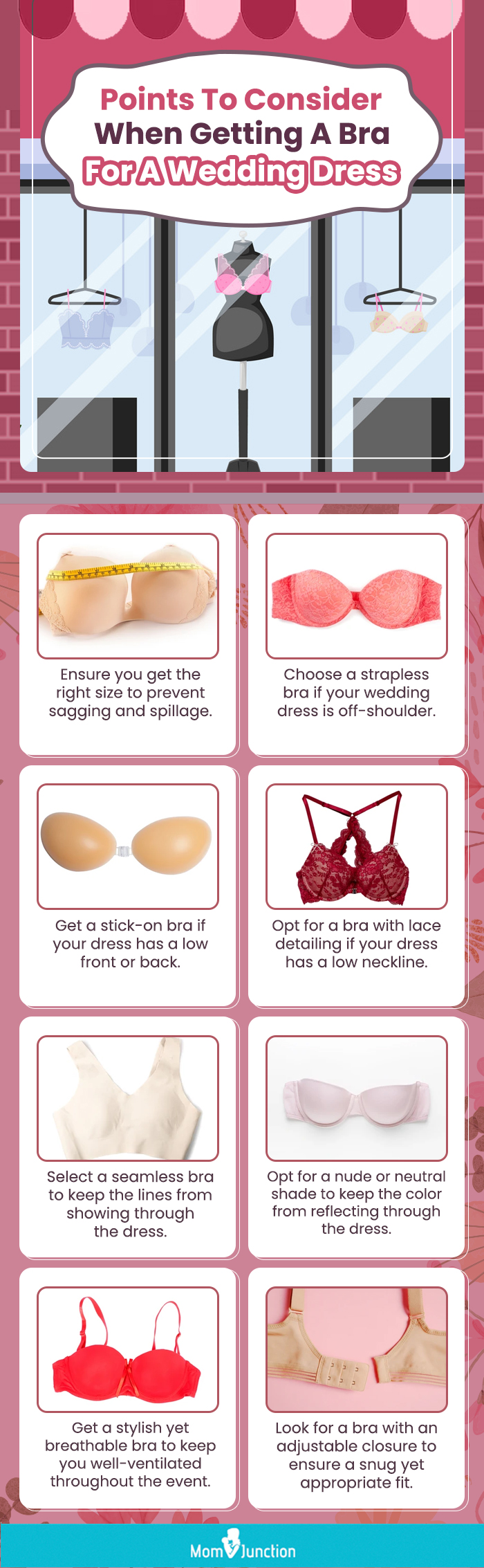 Points To Consider When Getting A Bra For A Wedding Dress (infographic)