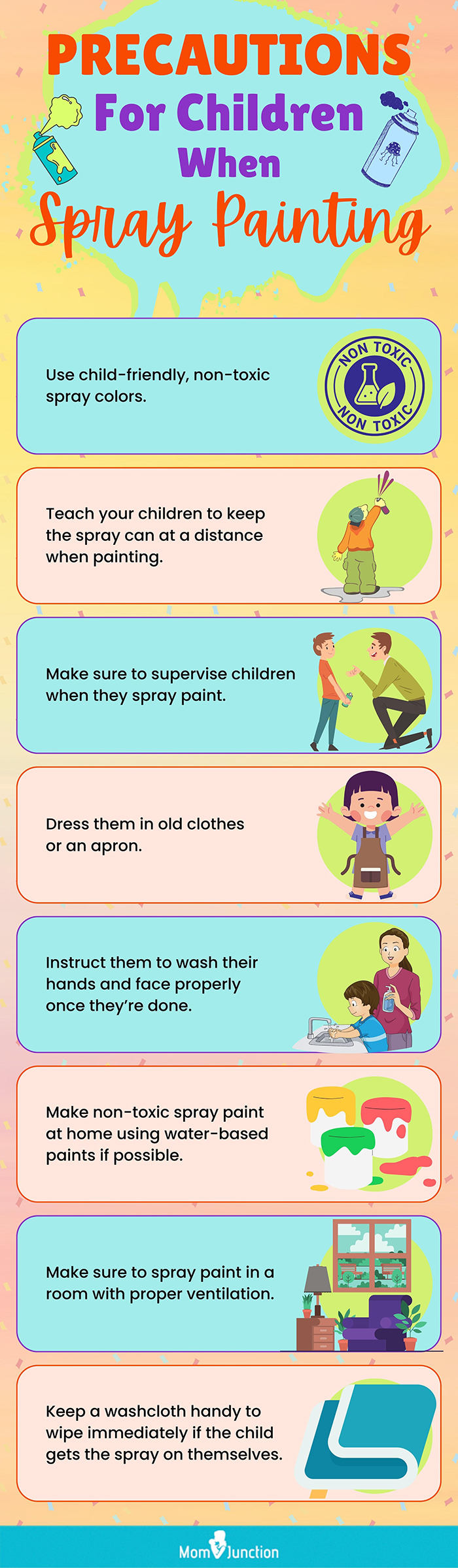 precautions for children when spray painting (infographic)