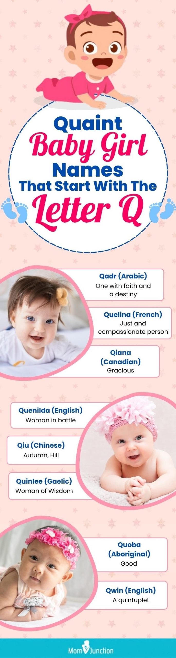 quaint baby girl names that start with the letter q (infographic)