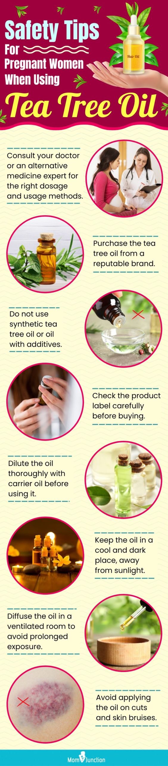 safety tips for pregnant women when using tea tree oil (infographic)