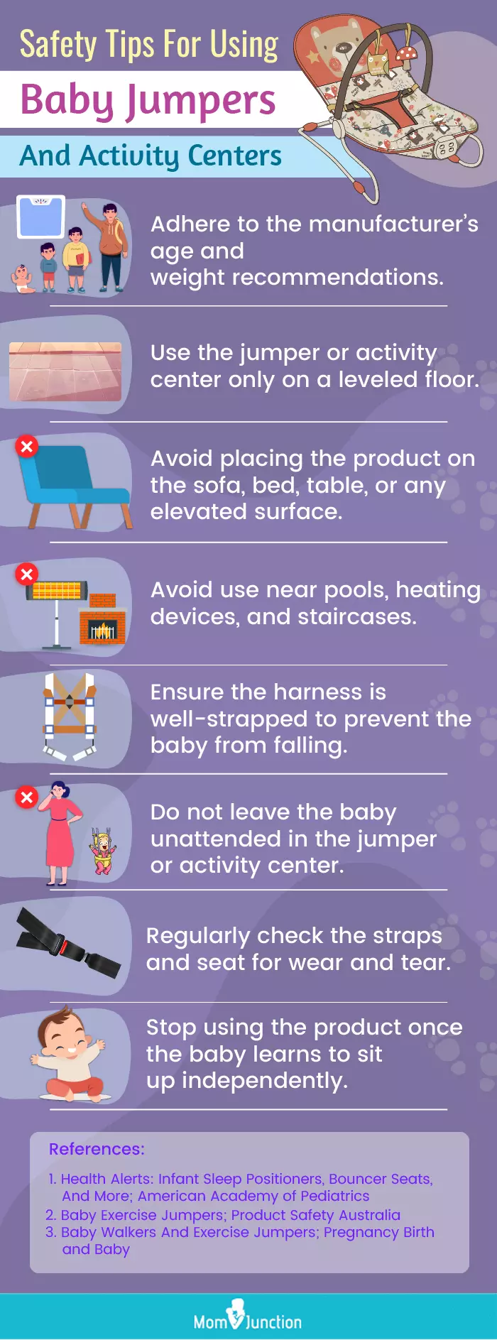 Safety Tips For Using Baby Jumpers And Activity Centers (infographic)