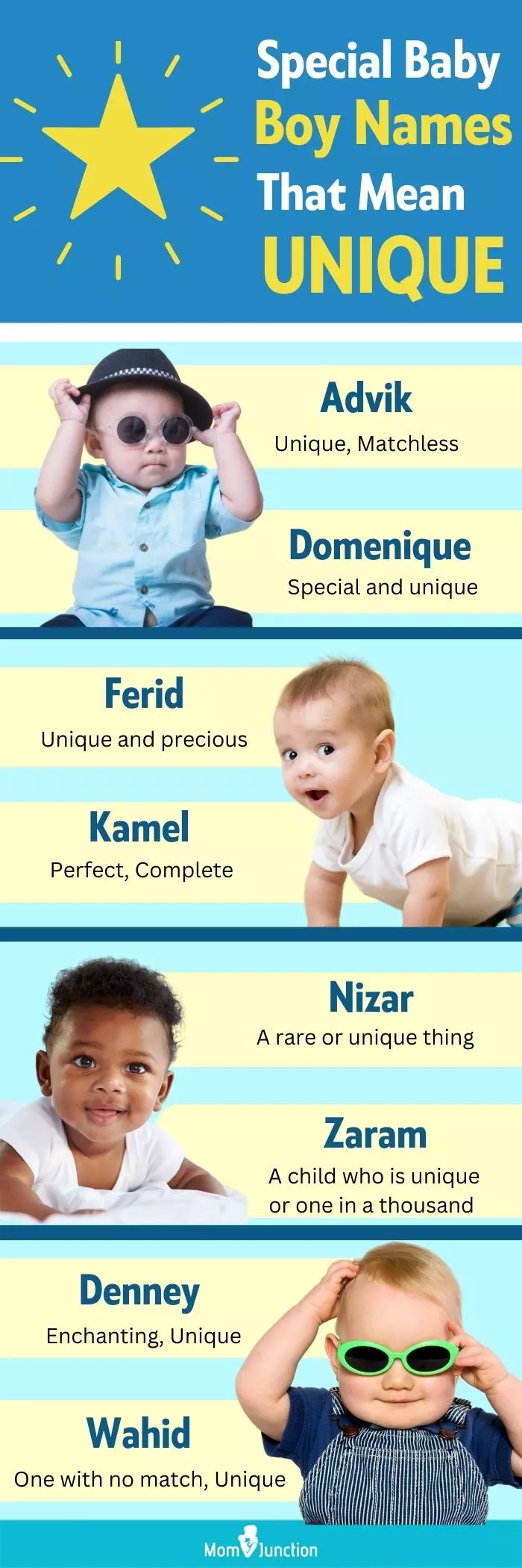 special baby boy names that mean unique (infographic)