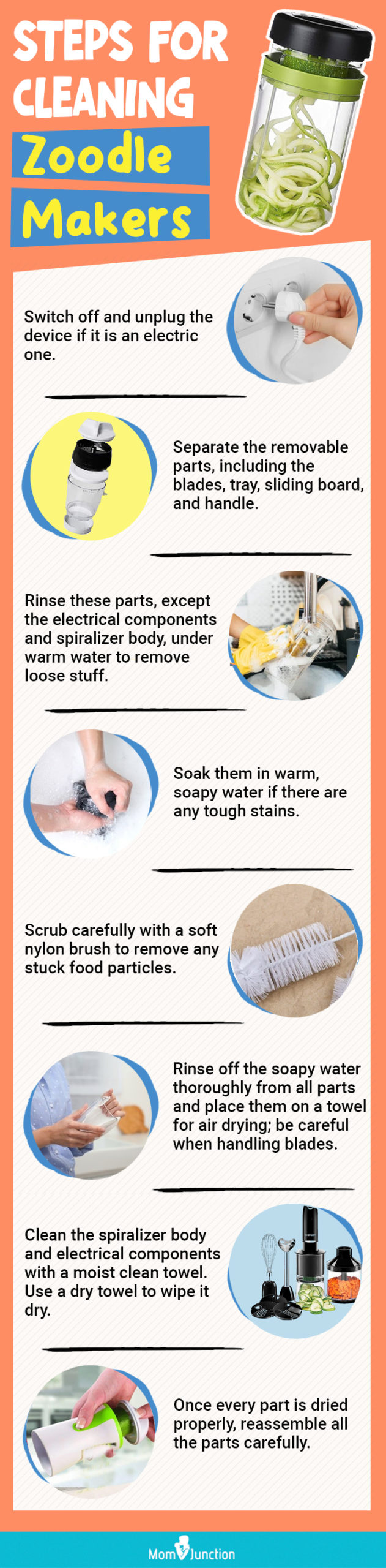 Steps For Cleaning Zoodle Makers (infographic)