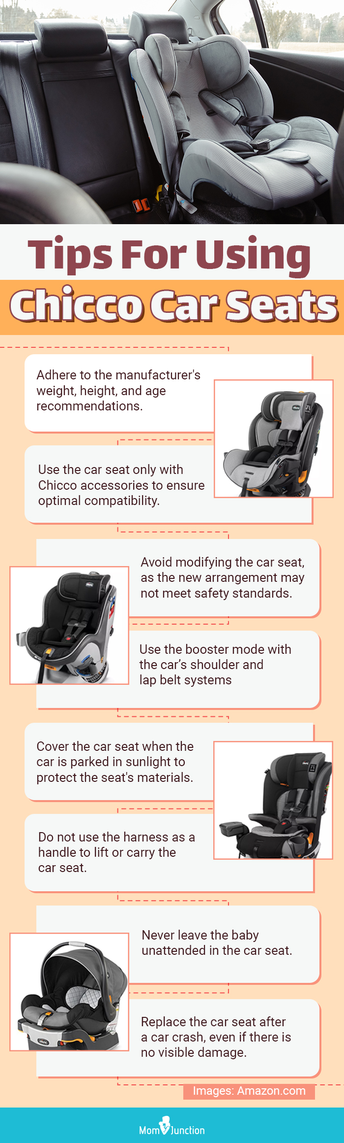 Tips For Using Chicco Car Seats (infographic)
