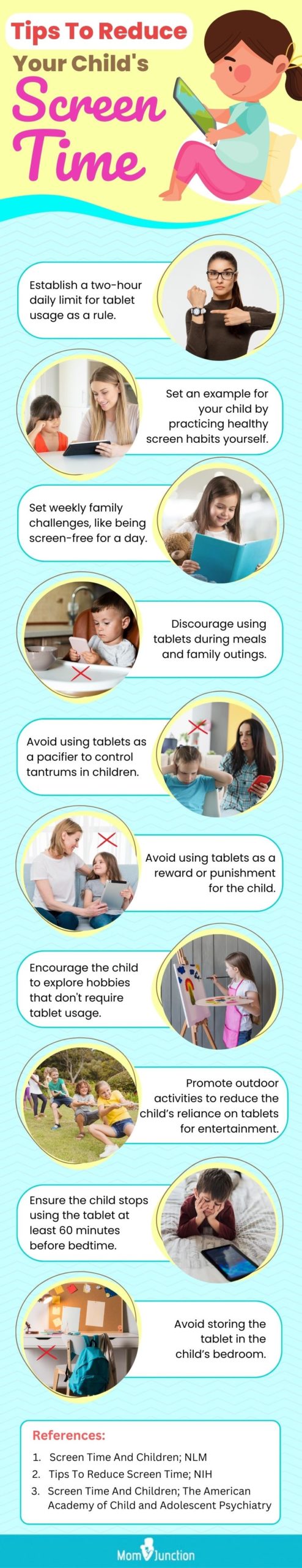 Tips To Reduce Your Child's Screen Time (infographic)