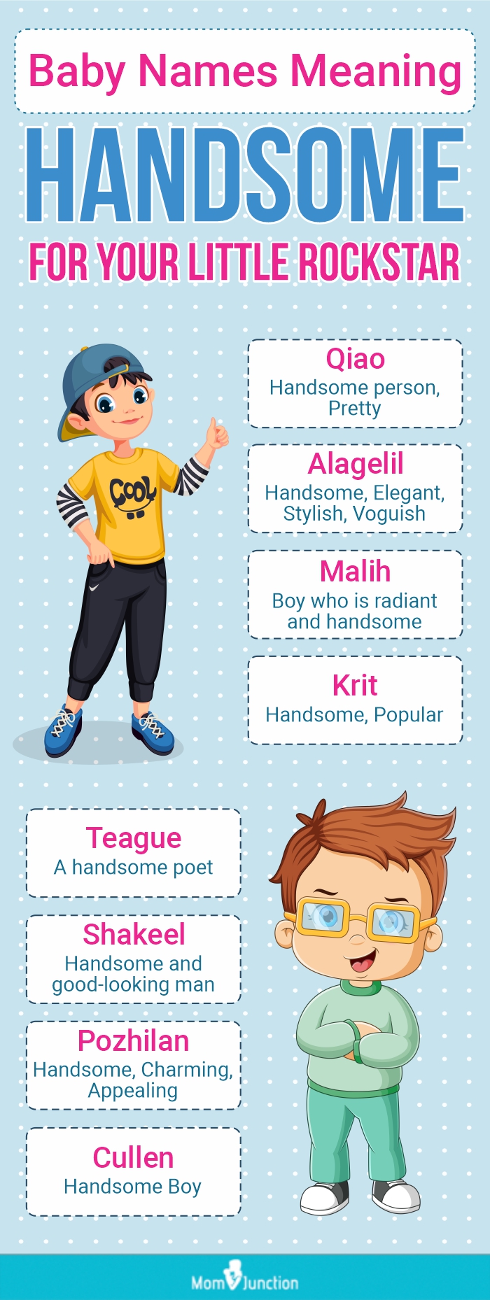 baby names meaning handsome for your little rockstar (infographic)