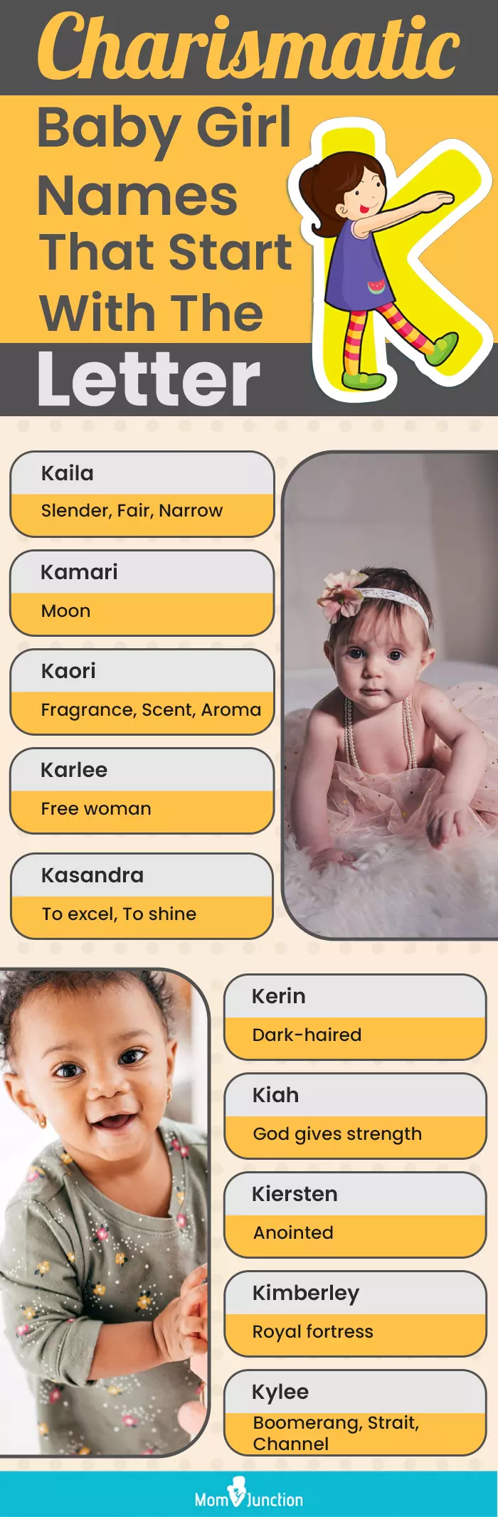 charismatic baby girl names that start with the letter k (infographic)
