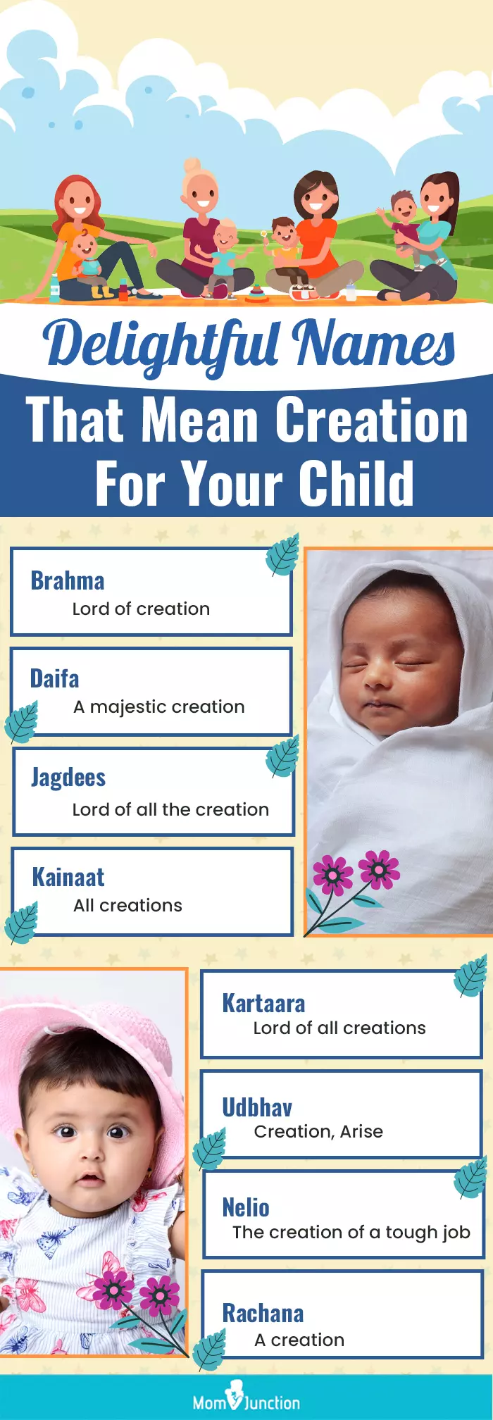 delightful names that mean creation for your child (infographic)